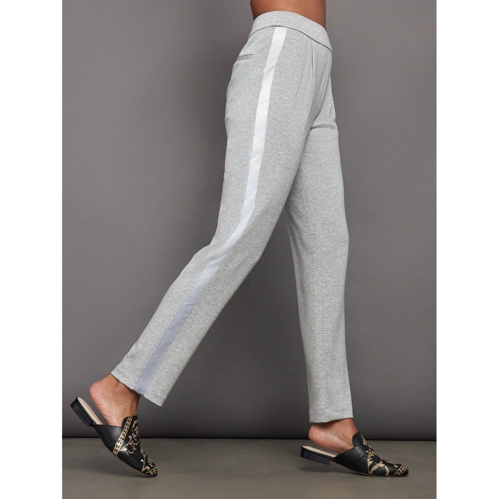 Carbon38 Tuxedo Pant Womens M Heather Gray Athleisure $168 Athleisure Quiet Luxe
